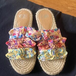 Gianni Bini Floral Bow Espadrille Sandals